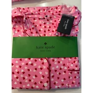 NWT Kate Spade 2 pc Hearts Pajama Gift Set Size Lsrge $78 🩷❤️